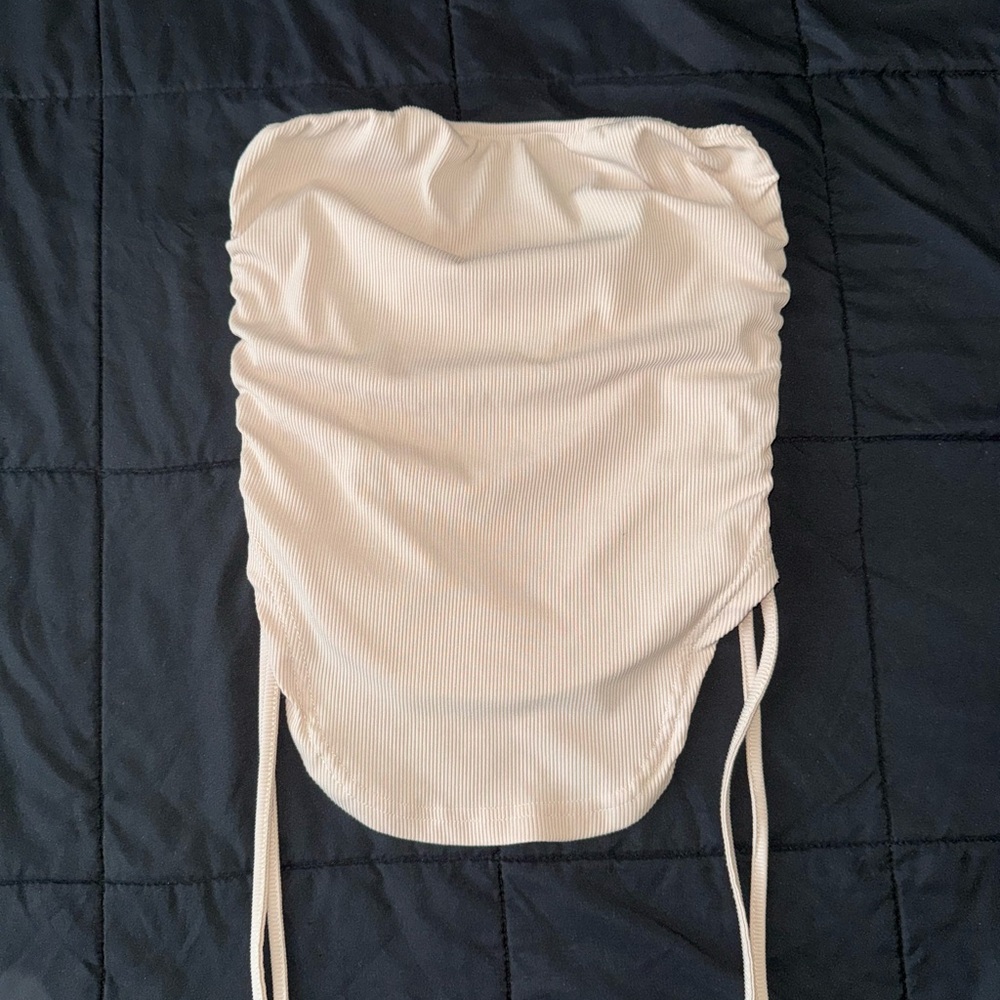 SHEIN Cream Ruched Top